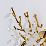 Бра золотого цвета с ветвями и белыми овальными стеклянными подвесками Droplet Chandelier варинант исполнения - 4 | Loft Concept в Уфе