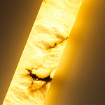 Подвесной светильник цилиндрической формы с плафоном из алебастра и металлическими торцами Темная Латунь 60 см Cryptocrystalline Stone варинант исполнения - 4 | Loft Concept в Уфе