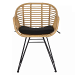Стул с ротанговым плетением Wicker Half Chair с подлокотниками варинант исполнения - 1 | Loft Concept в Уфе
