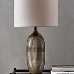 Настольная лампа керамическая с тканевым цилиндрическим абажуром Bullet варинант исполнения - 3 | Loft Concept в Уфе