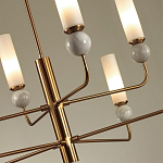 Люстра на штанге с 8-ю цилиндрическими матовыми плафонами и шарами из камня Orb Essence варинант исполнения - 3 | Loft Concept в Уфе