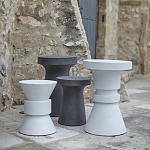 Приставной стол из искусственного камня Chess Black варинант исполнения - 4 | Loft Concept в Уфе