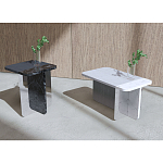 Slice журнальный столик из мрамора и массива дуба варинант исполнения - 2 | Loft Concept в Уфе