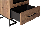 Шкаф-витрина в стиле лофт с чёрной стеклянной дверью Urban Style Space 2 варинант исполнения - 3 | Loft Concept в Уфе