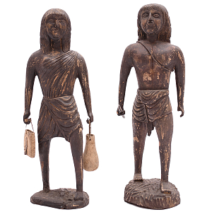 Комплект антикварных статуэток "Туземцы" Шри-Ланка