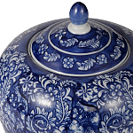 Ваза округлой формы с синей росписью и цветочным узором Blue & White Ornament варинант исполнения - 1 | Loft Concept в Уфе