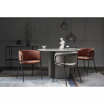 Стул полукруглый с каркасом из металла и мягким сиденьем и спинкой Soft Chenille варинант исполнения - 4 | Loft Concept в Уфе