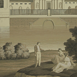 Обои ручная роспись Monuments of Paris Terre Foncée on scenic paper варинант исполнения - 1 | Loft Concept в Уфе