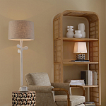 Торшер с белым каркасом и тканевыми абажуром Natural Stems варинант исполнения - 5 | Loft Concept в Уфе