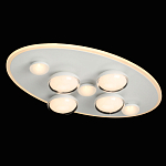 Потолочный светильник овальной формы белого цвета с 7-ю лампами Lunar Pebbles варинант исполнения - 3 | Loft Concept в Уфе