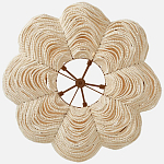 Круглая люстра волнистой формы с декором из круглых деревянных бусин White Wooden Beads Chandelier L варинант исполнения - 2 | Loft Concept в Уфе