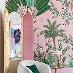 Обои ручная роспись Amazonia Florence Pink dyed silk варинант исполнения - 5 | Loft Concept в Уфе