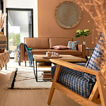 Кресло с каркасом из массива дуба Deniaud Oak Blue Print  Armchair варинант исполнения - 5 | Loft Concept в Уфе