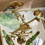 Подсвечник с двумя попугаями из фарфора на бронзовой ветке Eden Garden варинант исполнения - 5 | Loft Concept в Уфе