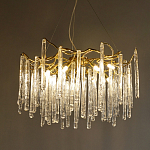 Люстра на подвесе с каркасом из металла и прозрачными подвесками из стекла Droplet Chandelier варинант исполнения - 1 | Loft Concept в Уфе