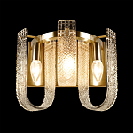 Бра с металлическим основанием золотого цвета и хрустальными подвесками Textured Glass варинант исполнения - 3 | Loft Concept в Уфе