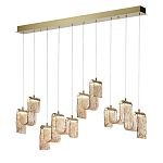 Подвесной светильник линейный с плафонами волнистой формы из фактурного стекла Big Wave варинант исполнения - 8 | Loft Concept в Уфе