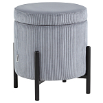 Серо-голубой пуф на черных ножках SANJAY варинант исполнения - 1 | Loft Concept в Уфе