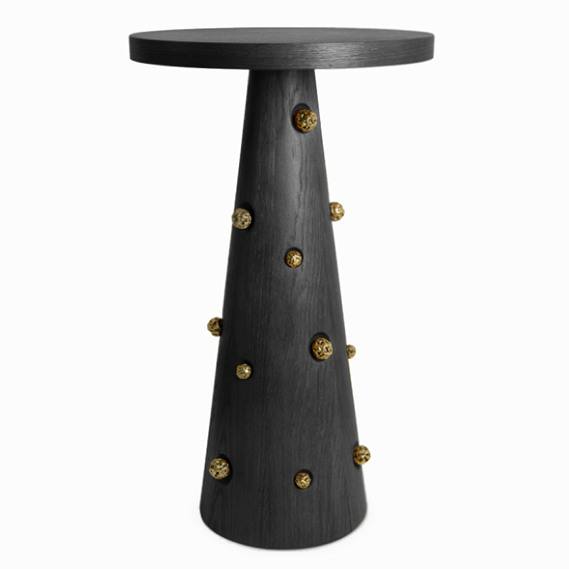 Приставной столик Okinawa Black Side table Черный Золотой в Уфе | Loft Concept 