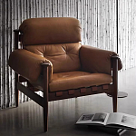 Кресло с деревянным каркасом и обивкой из натуральной кожи Medieval Furniture варинант исполнения - 1 | Loft Concept в Уфе