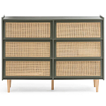 Комод с 6-ю ящиками из плетеного ротанга Remi Green Wicker Furniture варинант исполнения - 2 | Loft Concept в Уфе