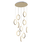 Потолочная люстра каскадная светодиодная с золотистым каркасом Ring of Fire варинант исполнения - 1 | Loft Concept в Уфе
