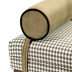 Банкетка Banquette PIED DE POULE с принтом гусиная лапка и бежевыми подлокотниками  варинант исполнения - 1 | Loft Concept в Уфе