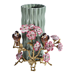 Ваза с птицами и цветами из фарфора с бронзовыми элементами Garden of Eden варинант исполнения - 1 | Loft Concept в Уфе