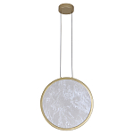 Светодиодный подвесной светильник круглой формы с металлической рамой золотого цвета Marble Glow 47 варинант исполнения - 2 | Loft Concept в Уфе