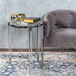 Приставной столик со стеклянной столешницей Deimos варинант исполнения - 6 | Loft Concept в Уфе