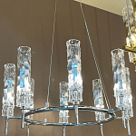 Люстра подвесная круглая с 8-ю цилиндрическими плафонами из стекла LIAISON варинант исполнения - 2 | Loft Concept в Уфе