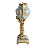 Ваза голубого цвета из фарфора с золотым растительным орнаментом и бронзовыми фигурками женщин Eden Garden porcelain and bronze варинант исполнения - 4 | Loft Concept в Уфе