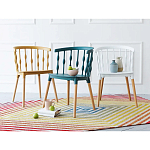 Пластиковый стул на ножках из массива бука Ferret Spiral White варинант исполнения - 9 | Loft Concept в Уфе