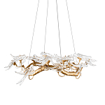 Люстра подвесная с прозрачными стеклянными птичками на ветвях Диаметр 80 см Serip Voa варинант исполнения - 1 | Loft Concept в Уфе