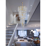 Люстра многоярусная с каркасом из металла и прозрачными подвесками FAIRYTREE Light варинант исполнения - 4 | Loft Concept в Уфе