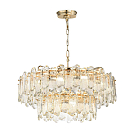 Люстра подвесная двухъярусная с хрустальными овальными подвесками Harmonica варинант исполнения - 2 | Loft Concept в Уфе