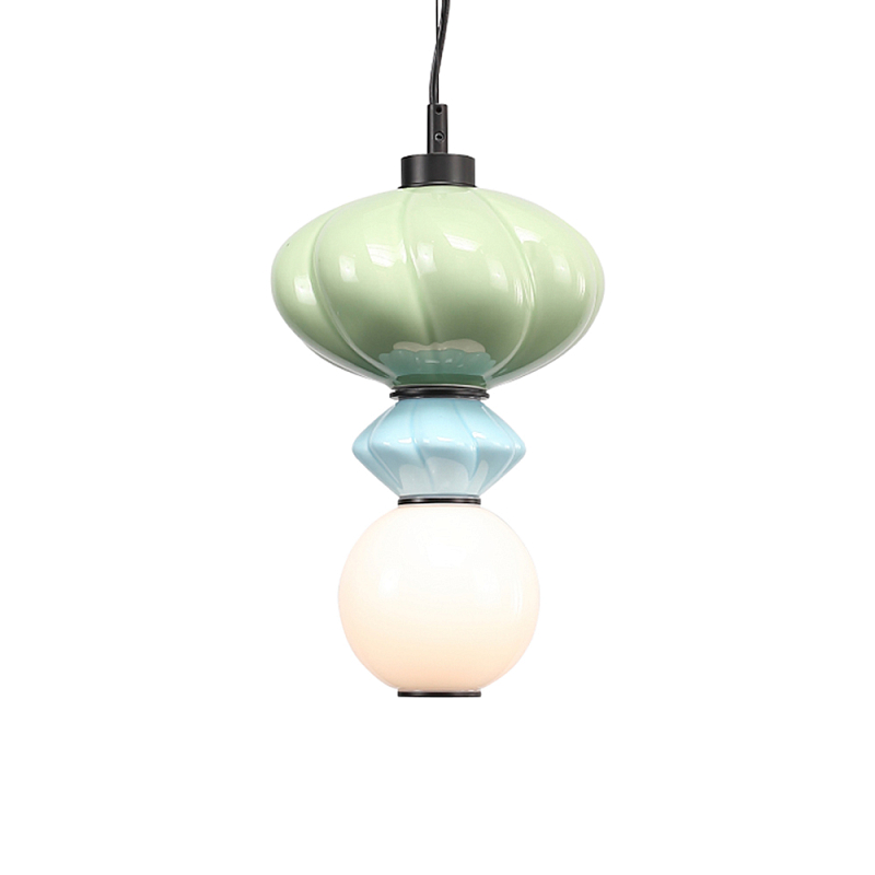 Подвесной светильник фигурный с керамическими элементами Fragrant Light Зеленый Голубой в Уфе | Loft Concept 
