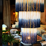 Люстра круглая трехъярусная из бахромы Indigo Gradient Braided Fringe варинант исполнения - 1 | Loft Concept в Уфе