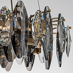 Люстра подвесная круглая с овальными подвесками из стекла дымчатого цвета Harlow Crystal Round варинант исполнения - 4 | Loft Concept в Уфе