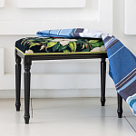 Банкетка из натурального бука черная с изображением птиц и цветов Blooming Birds2 варинант исполнения - 2 | Loft Concept в Уфе