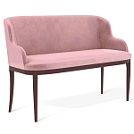 Банкетка пыльно-розовый велюр со спинкой и подлокотниками на 4-х деревянных ножках Aurora Pink варинант исполнения - 1 | Loft Concept в Уфе