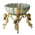 Чаша с орнаментом на бронзовых ножках в виде ангелов Eden Garden варинант исполнения - 3 | Loft Concept в Уфе