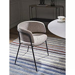 Стул полукруглый с каркасом из металла и мягким сиденьем и спинкой Soft Chenille варинант исполнения - 6 | Loft Concept в Уфе