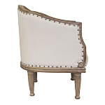 Кресло низкое с мягкой обивкой из льна на 4-х деревянных ножках Emile Armchair beige варинант исполнения - 1 | Loft Concept в Уфе