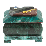 Шкатулка прямоугольная с зеркалом из натурального камня змеевик Stone Casket варинант исполнения - 2 | Loft Concept в Уфе