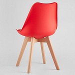 Стул с основой из пластика и мягким сиденьем Arvika Red варинант исполнения - 5 | Loft Concept в Уфе