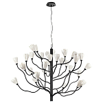 Люстра подвесная черного цвета с ветвями и белыми фарфоровыми цветами Floralis варинант исполнения - 10 | Loft Concept в Уфе