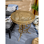 Столик приставной золотистый с орнаментом на столешнице Tanzania варинант исполнения - 5 | Loft Concept в Уфе