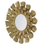 Зеркало круглое настенное в металлической раме Sunny Golden Petals варинант исполнения - 2 | Loft Concept в Уфе