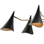 Люстра с 6-ю черными конусообразными плафонами Contrasting Lamps варинант исполнения - 1 | Loft Concept в Уфе
